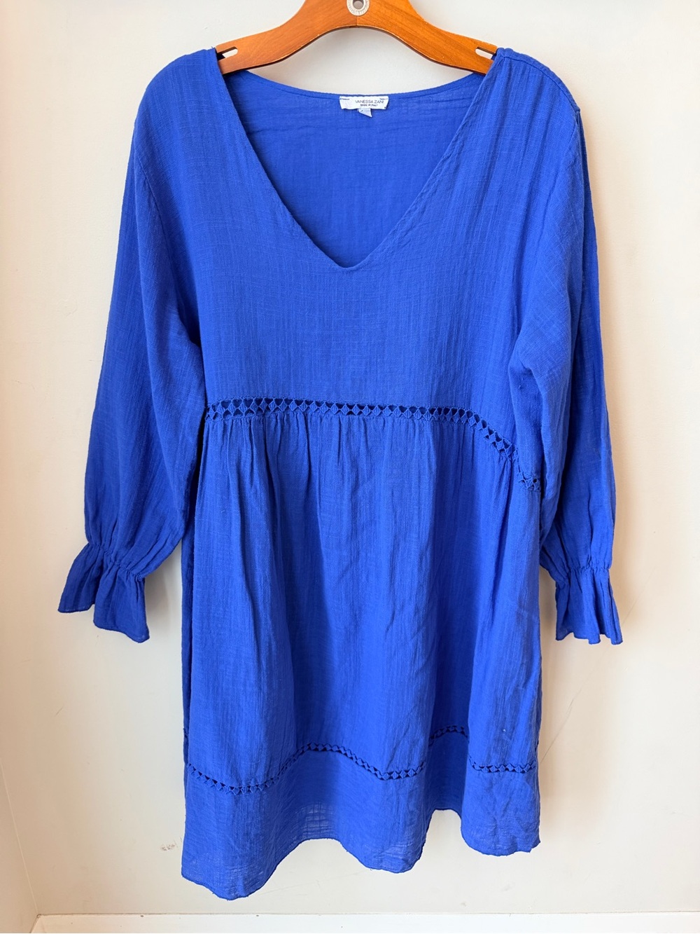 Vanessa Zani Made in Italy Gauze Tunic Dress XL Boho Resortwear Vacation Dress